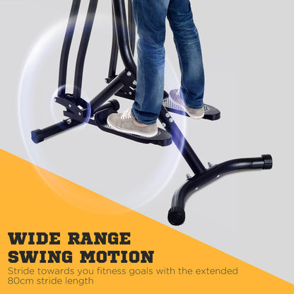 HOMCOM Air Walker Glider Home Gym, Cross Trainer Fitness Exercise Machine with LCD Monitor - Black