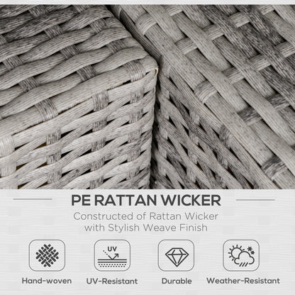 PE Rattan Wicker Corner Set Garden Furniture Single Chair w/ Cushions, Grey