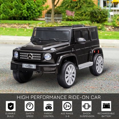 Compatible 12V Battery-powered Kids Electric Ride On Car Mercedes Benz G500 Toy with Parental Remote Control Music Lights MP3 Suspension Wheels