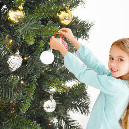 6ft Pre-Lit Artificial Christmas Tree with 200 Warm White LEDs & Baubles
