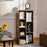 Bookcase Industrial Bookshelf Free Standing Display Cabinet Cube Storage Unit for Home Office Living Room Study Rustic Brown