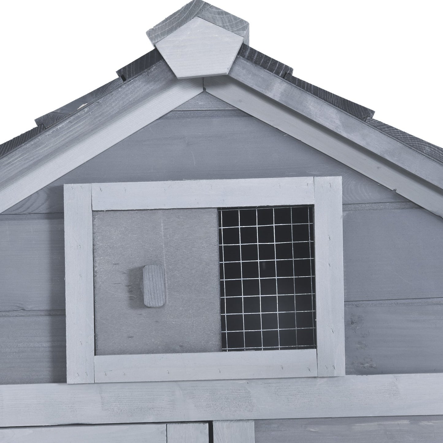 Small Chicken Coop with Run Hen House Poultry Coops Cages Nesting Box Grey 150.5 x 54 x 87cm