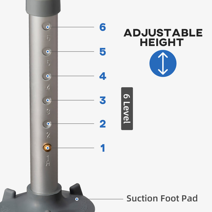 Shower Stools Shower Seat for Elderly and Disabled, EVA Padded, Height Adjustable with Back and Arms, 4 Suction Foot Pads, Blue