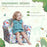 Children Armchair Kids Sofa Tub Chair Seat Cartoon Dinosaur Pattern Bedroom Flannel Wooden Frame Non-slip Playroom Seater