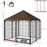 Outdoor Dog Kennel Puppy Play Pen with Canopy Garden Playpen Fence Crate Enclosure Cage Rotating Bowl 141 x 141 x 151 cm