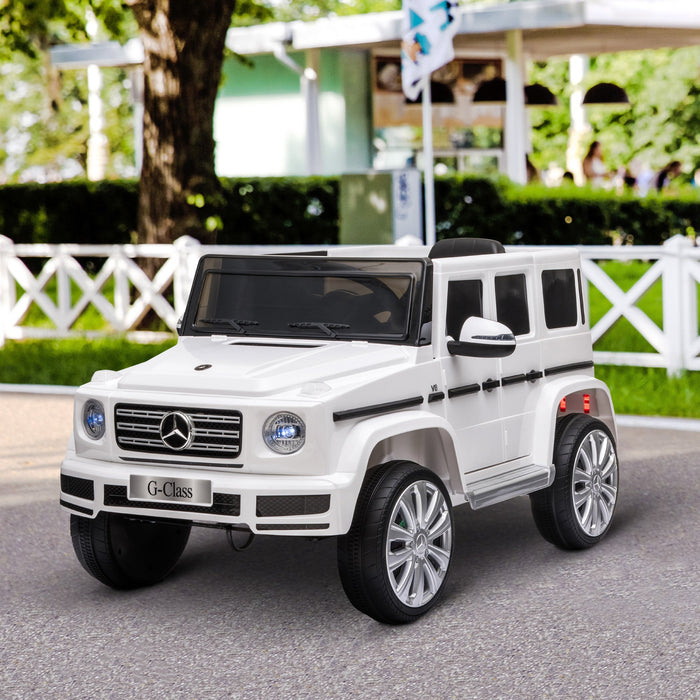 Compatible 12V Battery-powered Kids Electric Ride On Car Mercedes Benz G500 Toy with Parental Remote Control Music Lights MP3 Suspension Wheels