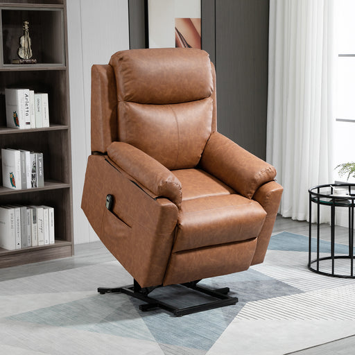 Power Lift Chair - Soft Faux Leather Brown