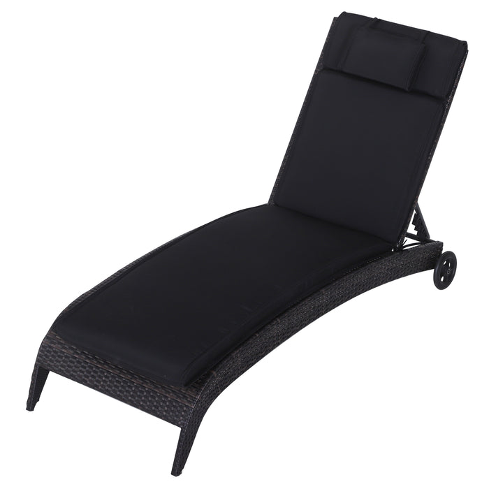 Garden Sun Lounger Chair Cushion Reclining Relaxer Indoor Outdoor