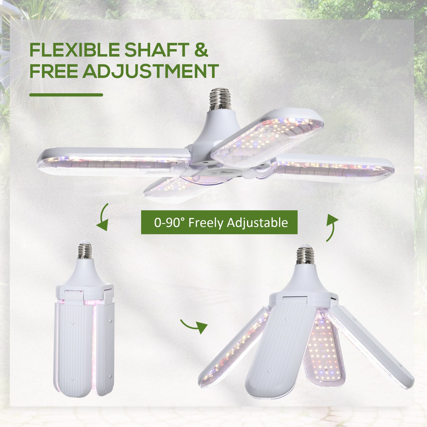 LED Grow Light, Full Spectrum Foldable 20W Plant Grow Lamp with E27 Base and 240Pcs LEDs for Indoor Plants Seedling, Growing, Blooming