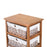 5 Drawer Dresser Wicker Basket Storage Shelf Unit Wooden Frame Home Organisation Cabinet Bedroom Office Furniture Natural Finish