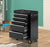 Rolling Tool Storage Cabinet 5-Drawer Tool Chest Black Steel by HOMCOM