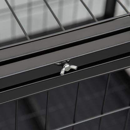 38" Heavy Duty Metal Dog Crate Pet Cage with Tray Wheeled Dog Kennel - Black (Medium)