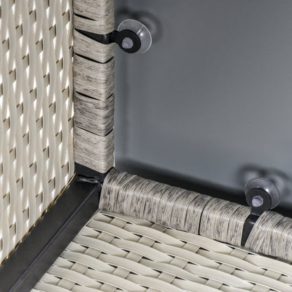 Outsunny Patio Rattan Coffee Table Ready to Use Outdoor Furniture Suitable for Garden Backyard, Grey