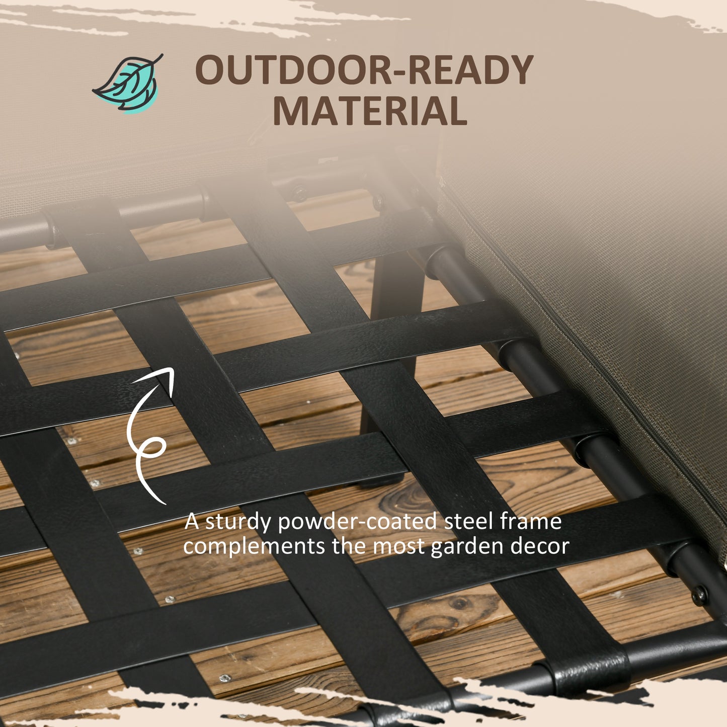 Outsunny 4 Piece Metal Garden Furniture Set with Tempered Glass Coffee Table, Breathable Mesh Pocket, Outdoor Conversational Corner Sofa Loveseat with Padded Cushions, Grey