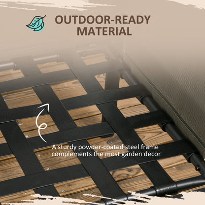 Outsunny 4 Piece Metal Garden Furniture Set with Tempered Glass Coffee Table, Breathable Mesh Pocket, Outdoor Conversational Corner Sofa Loveseat with Padded Cushions, Grey